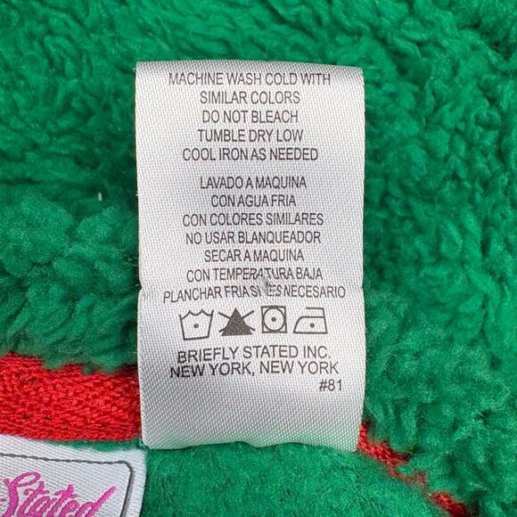 Briefly Stated Ugly Sweater Nutcracker Embroidered Green Sherpa Womens Sz XL - Picture 5 of 5